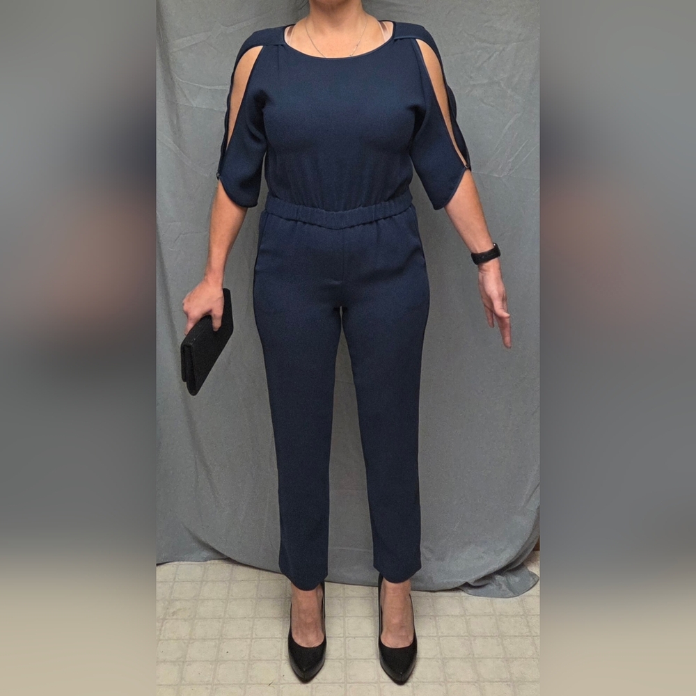 Halston Heritage Midnight Blue Jumpsuit